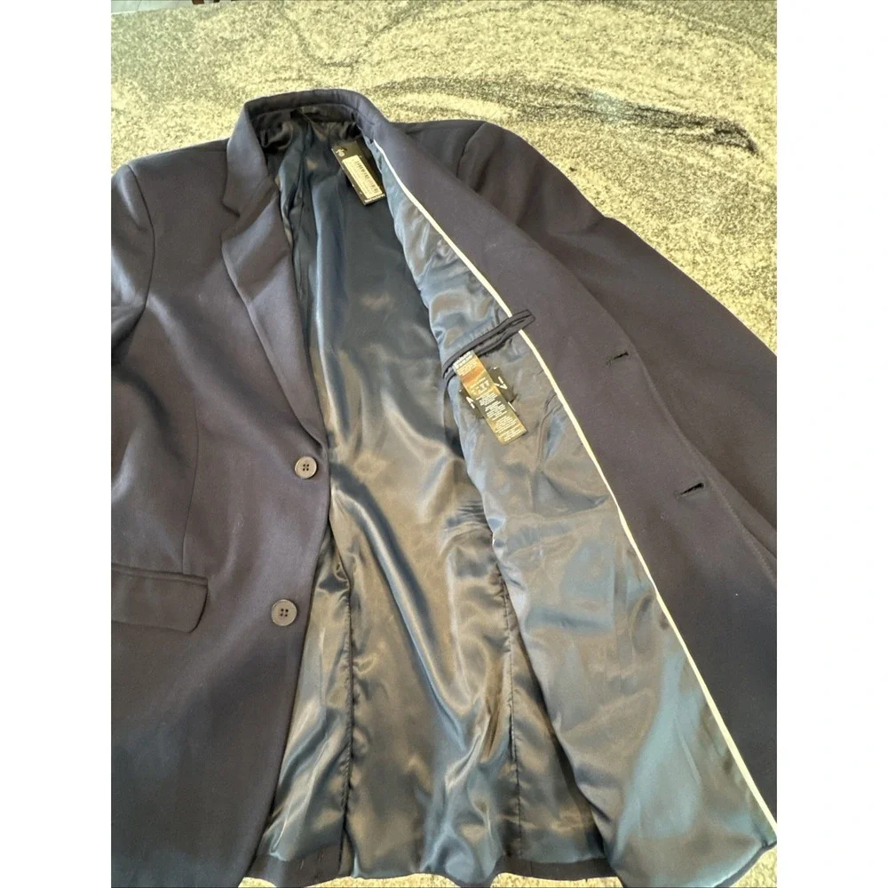 Boohoo Man Single Breasted Blazer Suit Jacket Mens Size 42 Skinny Fit Navy #770